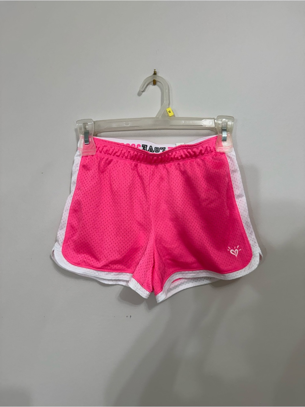 Justice Girls Hot Pink White Mesh Shorts Elastic Band Size Girls 10 NWT!